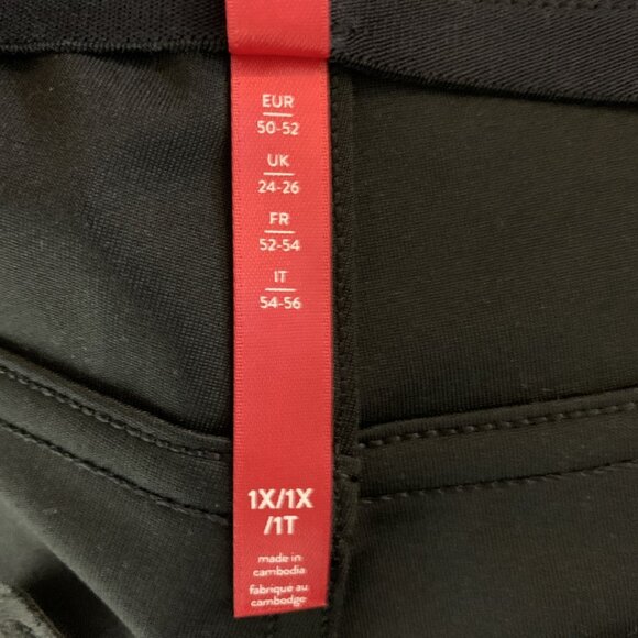 Spanx Womens 1X Petite Pants NEW Black Faux Leather Slim Straight Leg Stretch - Picture 9 of 16